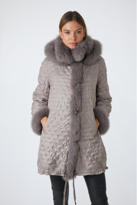 Ice-grey fox coat